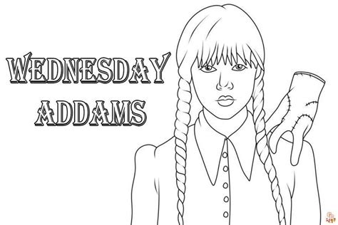 Wednesday Coloring pages for kids (Free。